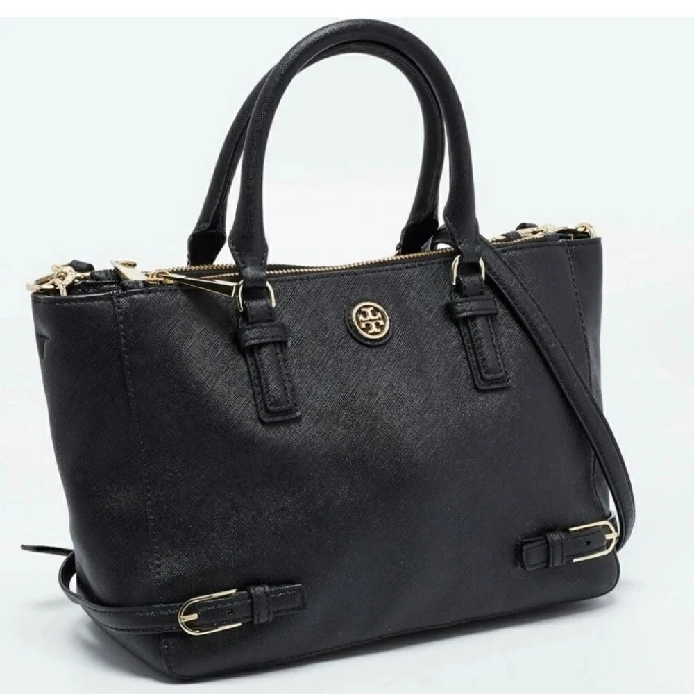 Tory Burch Robinson Multi Saffiano Double Zip Tote Crossbody Should Bag